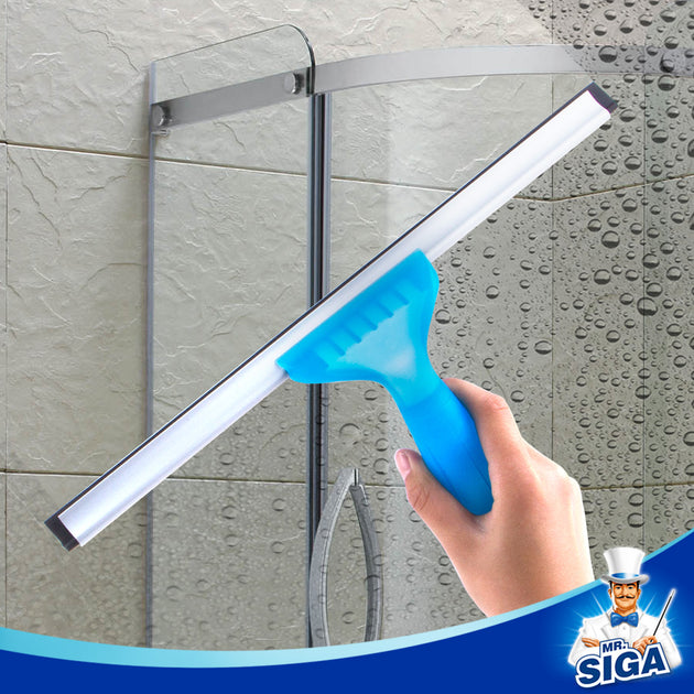 MR.Siga Multi-Purpose Heavy Duty Silicon Squeegee for Window, Glass,  Includes Suction Hook, 10 inch, White & Grey, 1 Pack 