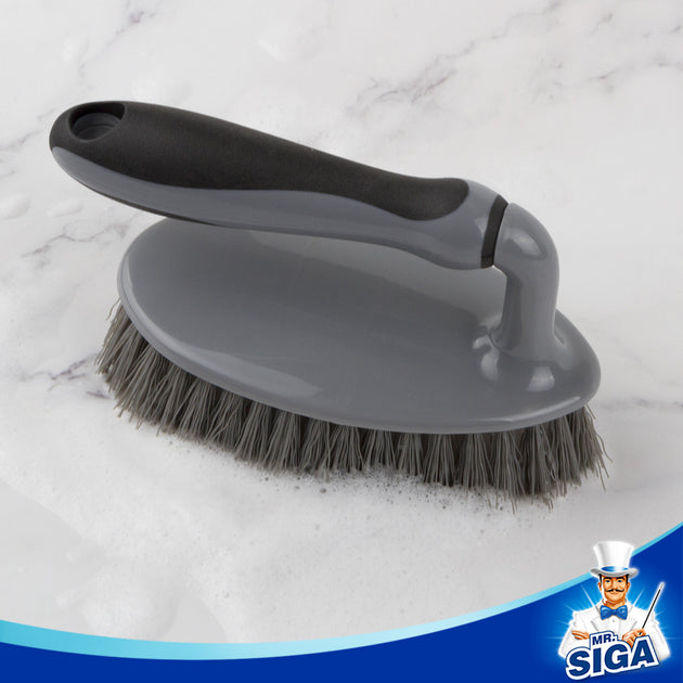 MR.siga Dish Brush with Long Handle Built-in Scraper, Scrubbing