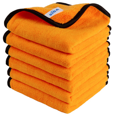 MR.SIGA Professional Premium Microfiber Towels for Household Cleaning, Dual-Sided Car Washing,Pack of 6