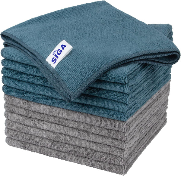 MR.SIGA Microfiber Cleaning Cloth, Pack of 12, Size: 15.7" x 15.7"