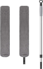 MR.SIGA Flexible Microfiber Long Duster for Gap Cleaning, Stainless Steel Adjustable Handle, Washable Gap Cleaning Duster Gray