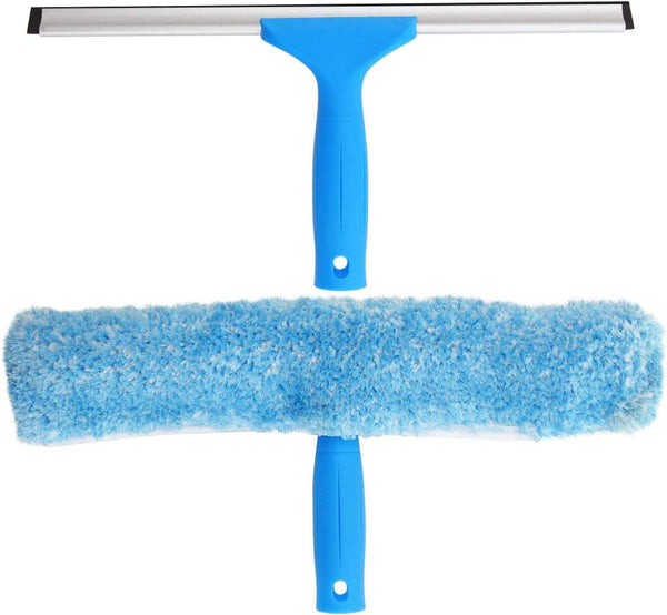 MR.SIGA Professional Window Cleaning Combo - Squeegee & Microfiber Window Scrubber, 10"