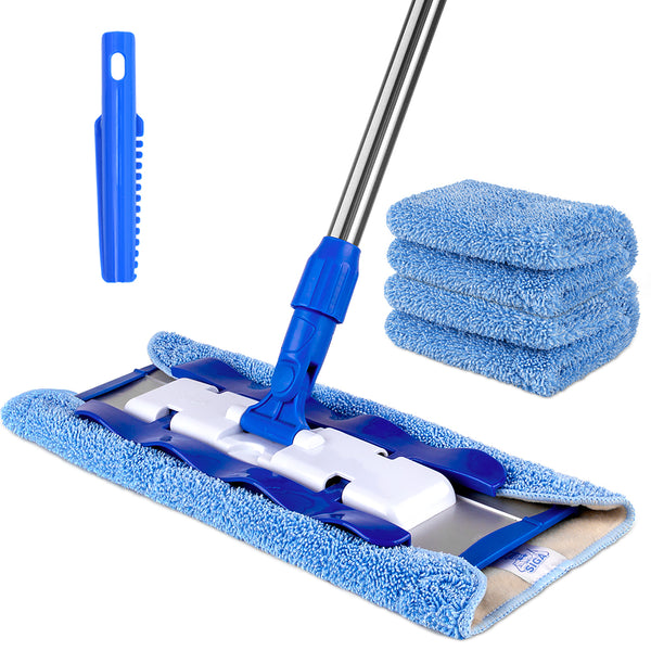 MR.SIGA Professional Microfiber Mop for Hardwood, Laminate, Include 3 Reusable Flat Mop Pads