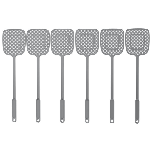 MR.SIGA Heavy Duty Long Handle Fly Swatter, Pack of 6