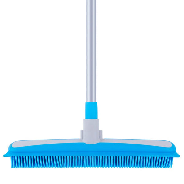 MR.SIGA Soft Bristle Rubber Broom and Squeegee with Telescopic Handle