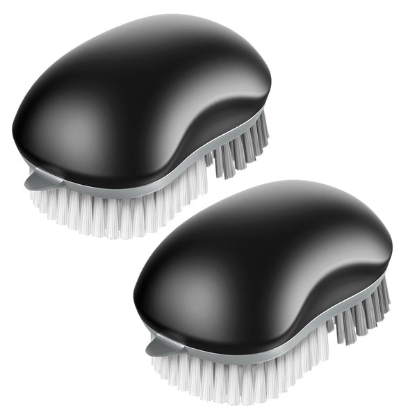 MR.SIGA Fruit and Vegetable Cleaning Brush with Non Slip Comfortable Grip, Pack of 2, Black