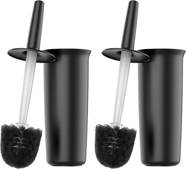 MR.SIGA Toilet Bowl Brush and Holder for Bathroom, Black, 2 Pack