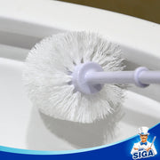 MR.Siga Toilet Bowl Brush and Caddy, Dia 12cm x 38cm Height,White, Pack of 2