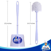 MR.Siga Toilet Bowl Brush and Caddy, Dia 12cm x 38cm Height,White, Pack of 2