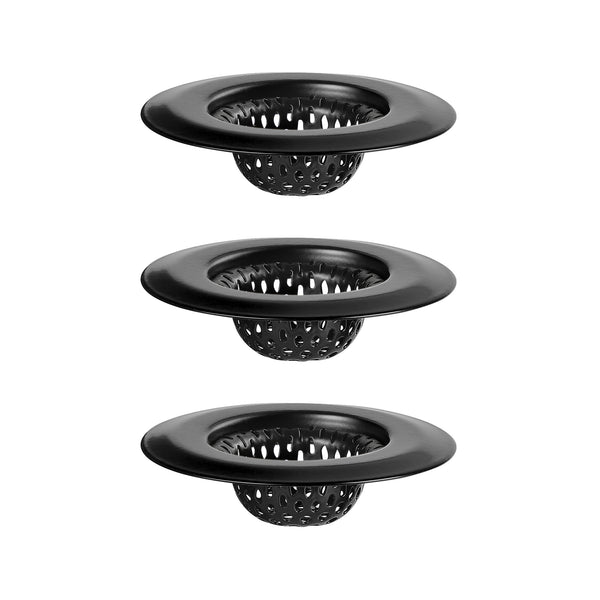 MR.SIGA Bathroom Sink Strainer，black, pack of 3