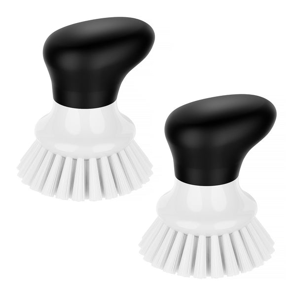 MR.SIGA Dish Scrub Brush, Palm Brush Dish Scrubber with Ergonomic Grip, Kitchen Brushes for Dishes, White, Pack of 2