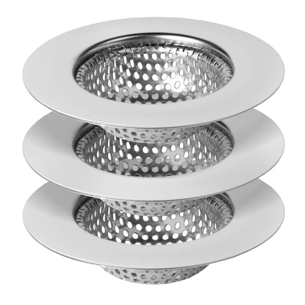 MR.SIGA Bathtub Drain Strainer, Stainless Steel Shower Bathtub Drain Hair Catcher, Bathroom Sink Drain Strainer, 3 Pack