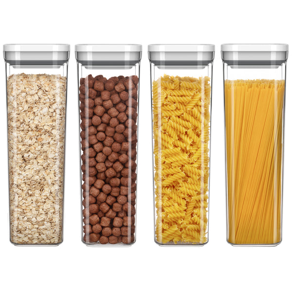 Mr.siga Airtight Food Storage Container Pack of 4 - Tall，White