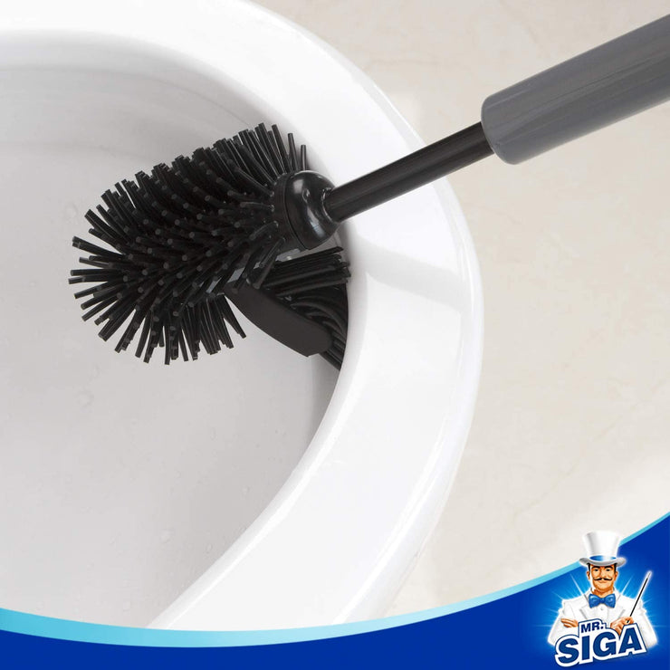 Toilet Bowl Brush with Rim Cleaner and Holder Set Hard Bristle