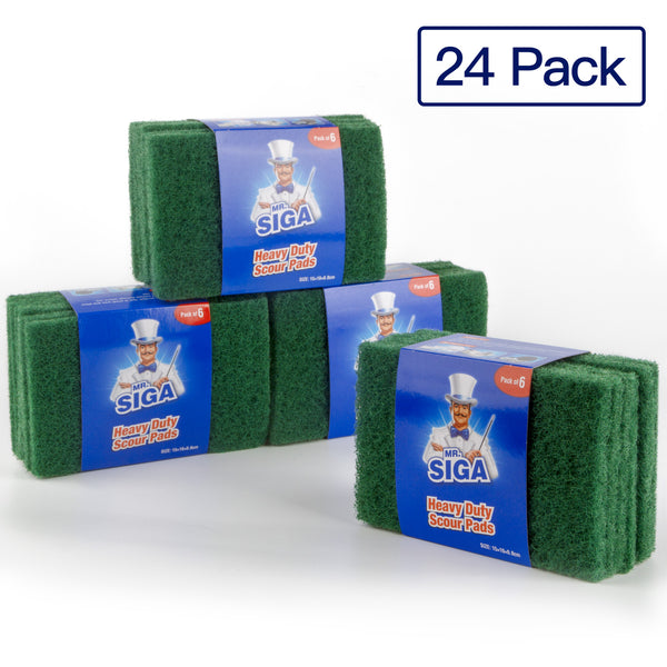 MR.SIGA Heavy Duty Scouring Pads, Household Scrubber for Kitchen, Sink, Dish, Pack of 24