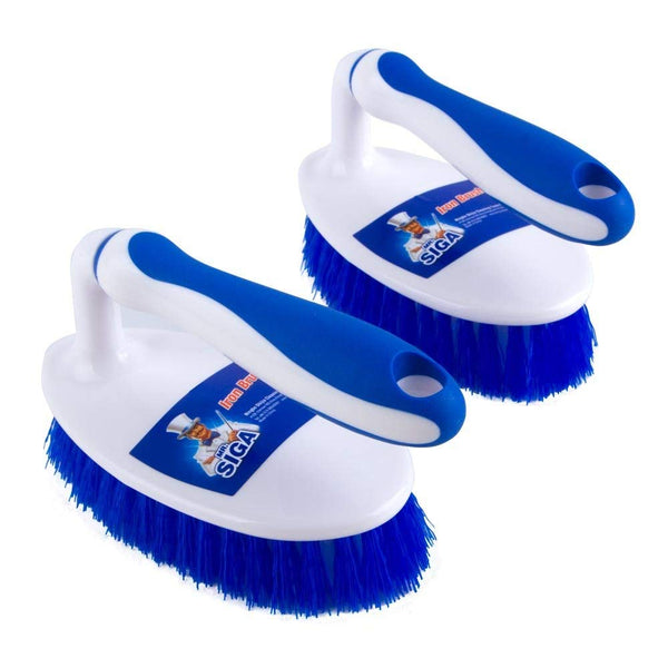 MR.SIGA Heavy Duty Scrub Brush with Comfortable Grip, for Bathroom, Shower, Sink, Floor, Pack of 2