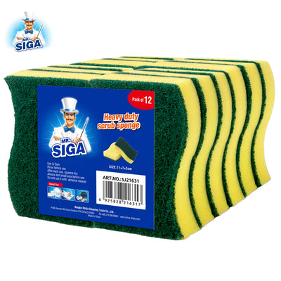 MR.Siga Sponge Duster with Ridged Surface Design,Household Dust