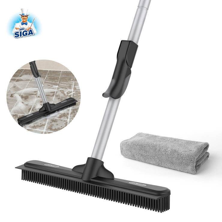 Pet Hair Removal Rubber Broom With Built In Squeegee 1 Floor - Temu