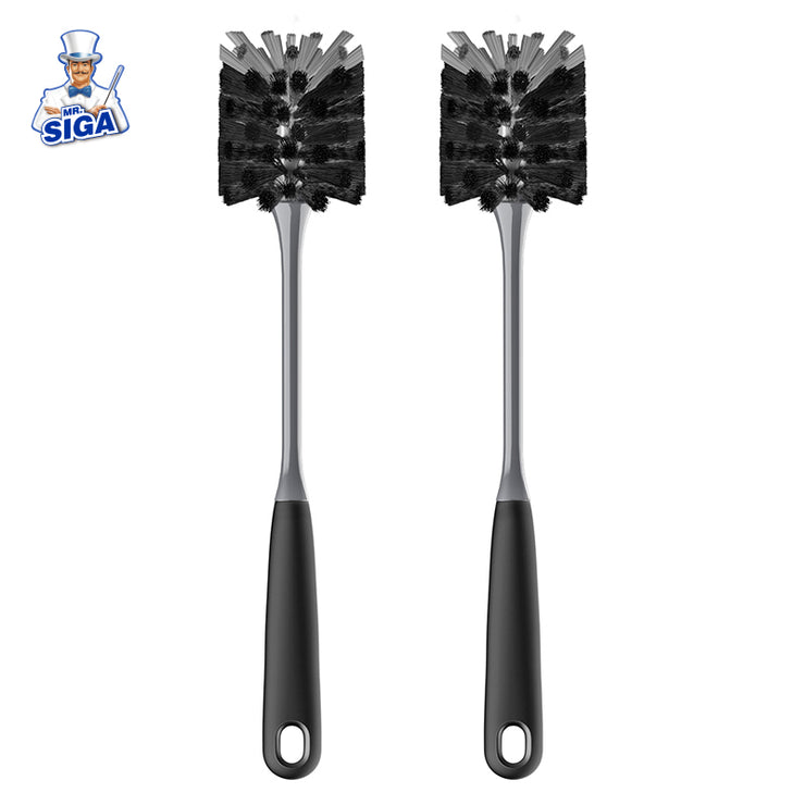 MR.SIGA Fruit and Vegetable Cleaning Brush with Non Slip Comfortable Grip,  Pack of 2, Black