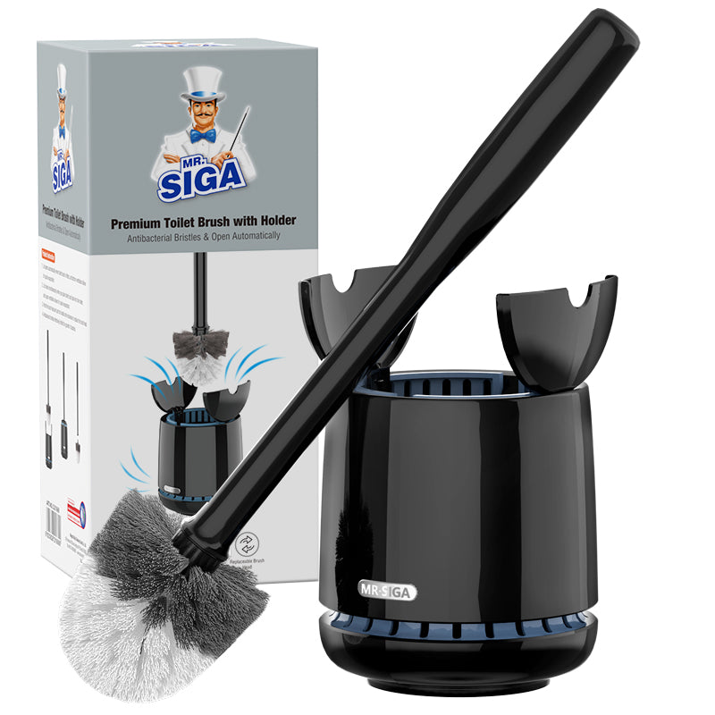MR.SIGA Toilet Plunger and Bowl Brush Combo for Bathroom Cleaning, Gray, 2  Sets
